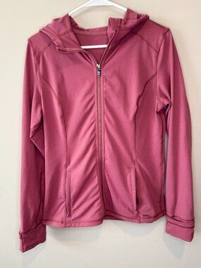 CRZ Yoga Zip Jacket Large Athletic Running Gym Activewear Lightweight Merlot
